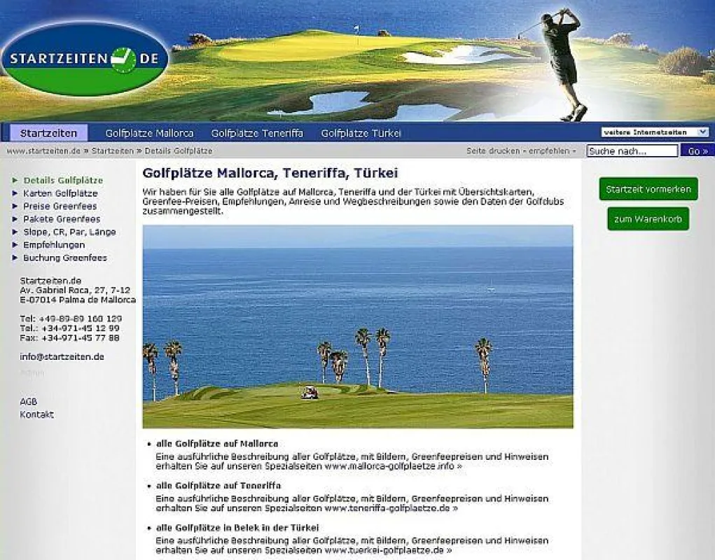 Die neue Optik von Startzeiten.de macht noch mehr Lust auf Golfen