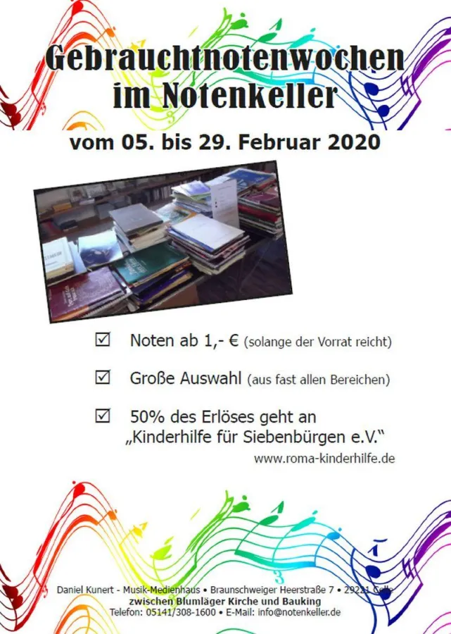 Veranstaltungs-Flyer - Gebrauchnotenwochen Notenkeller Celle