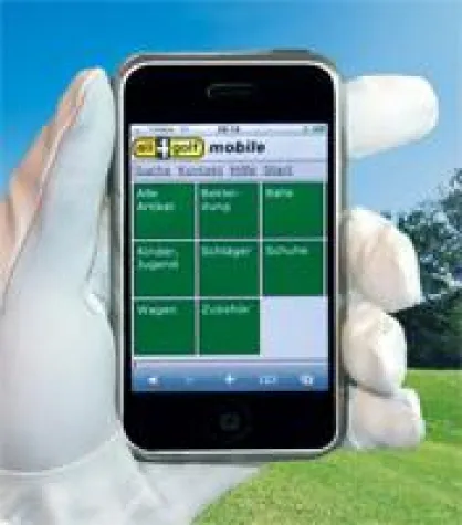 Der Golf Versand als Online Shop für alle webfähigen Handys Bild: Der Golf Versand als Online Shop für alle webfähigen Handys