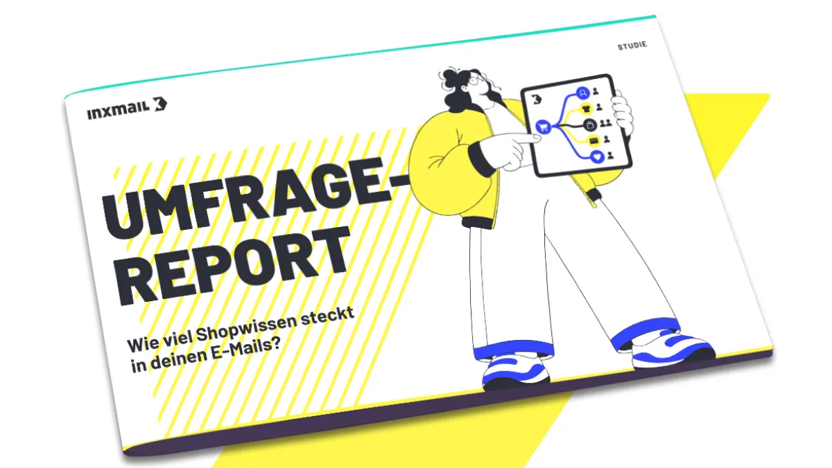 Umfrage-Report mit Einblicken in die Nutzung von Shopdaten im E-Mail-Marketing. (© Inxmail GmbH)