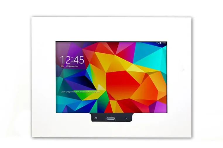 Bild: Tablethalterung für den Wandeinbau mit Homebutton-Zugang für das Samsung Galaxy Tab