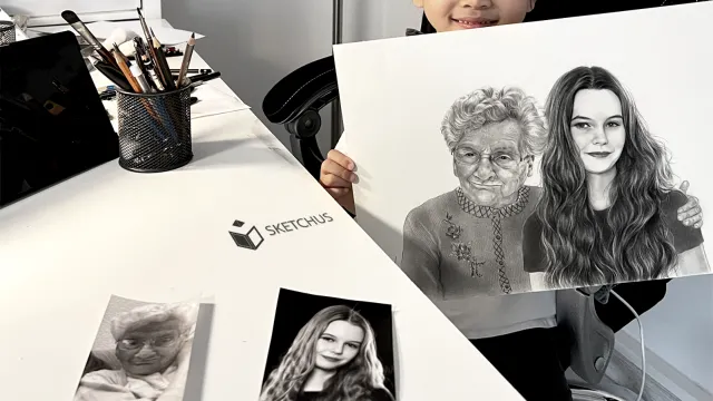 Bild: Kostbare Erinnerungen in künstlerischer Form: Sketchus bietet wunderschöne handgezeichnete Portraits