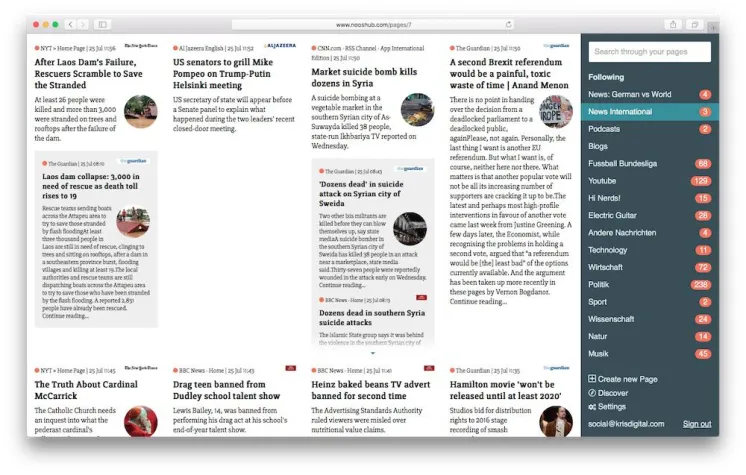 Bild: Der unsoziale Newsreader - RSS + KI = Nooshub