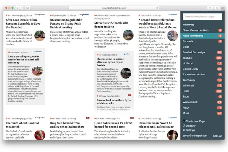 Der unsoziale Newsreader - RSS + KI = Nooshub Bild: Der unsoziale Newsreader - RSS + KI = Nooshub