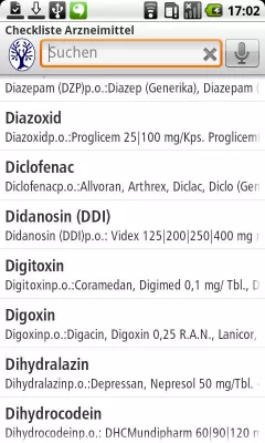 Bild: Arzneimittel-Datenbank für die Kitteltasche - Thieme Checkliste auf dem Android-Handy