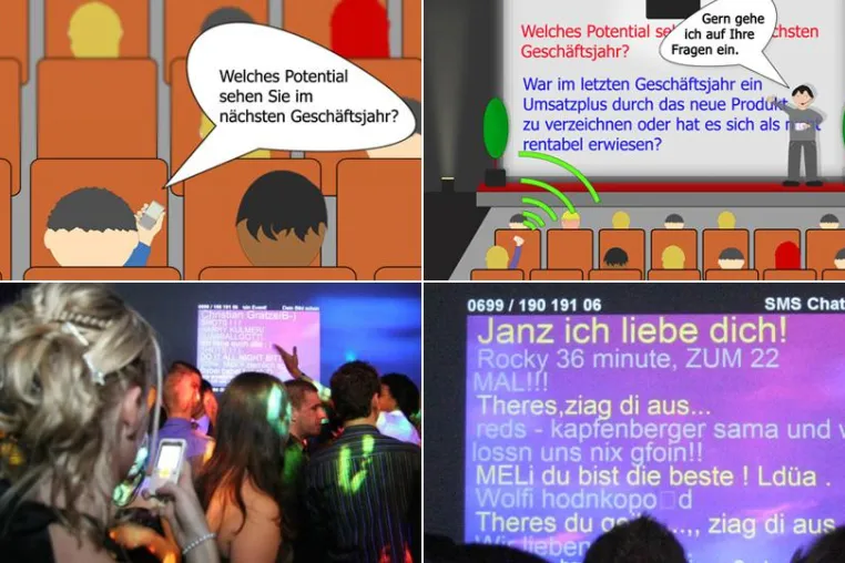 Bild: Neue SMS Chatwall v 4.1 – Mit Textnachrichten auf Konferenzen und Partys das Publikum aktiv einbinden