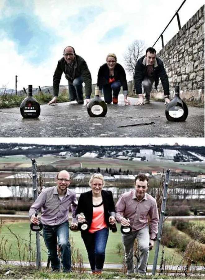 Drei Jungwinzer auf dem Sprung: Markus Meier, Ilonka Scheuring und Thomas Schenk.