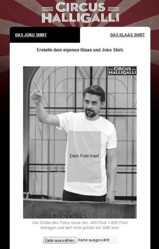 „CIRCUS HALLIGALLI“ entfacht mit „Magischem T-Shirt“ im Web einen neuen Hype Bild: „CIRCUS HALLIGALLI“ entfacht mit „Magischem T-Shirt“ im Web einen neuen Hype