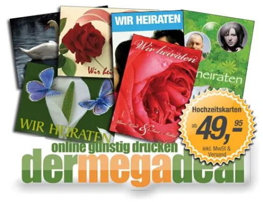 Bild: Hochzeitskarten-Druck auch als Kleinauflage ab 25 Stück