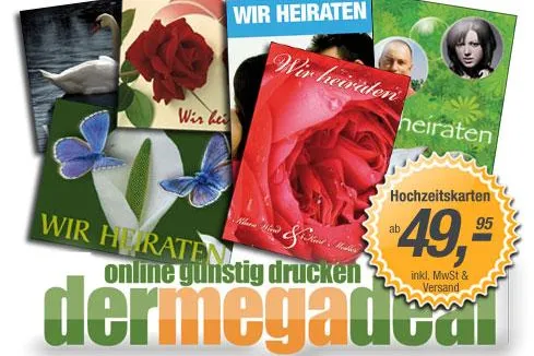 Bild: Hochzeitskarten-Druck auch als Kleinauflage ab 25 Stück
