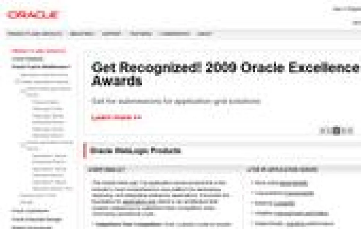 Screenshot Oracle BEA Website
