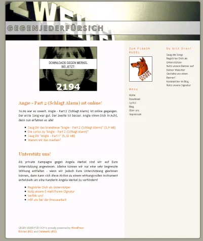 Bild: MP3-Musikdownloads gegen Angela Merkel im Internet