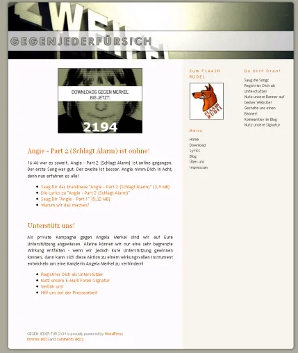 MP3-Musikdownloads gegen Angela Merkel im Internet Bild: MP3-Musikdownloads gegen Angela Merkel im Internet