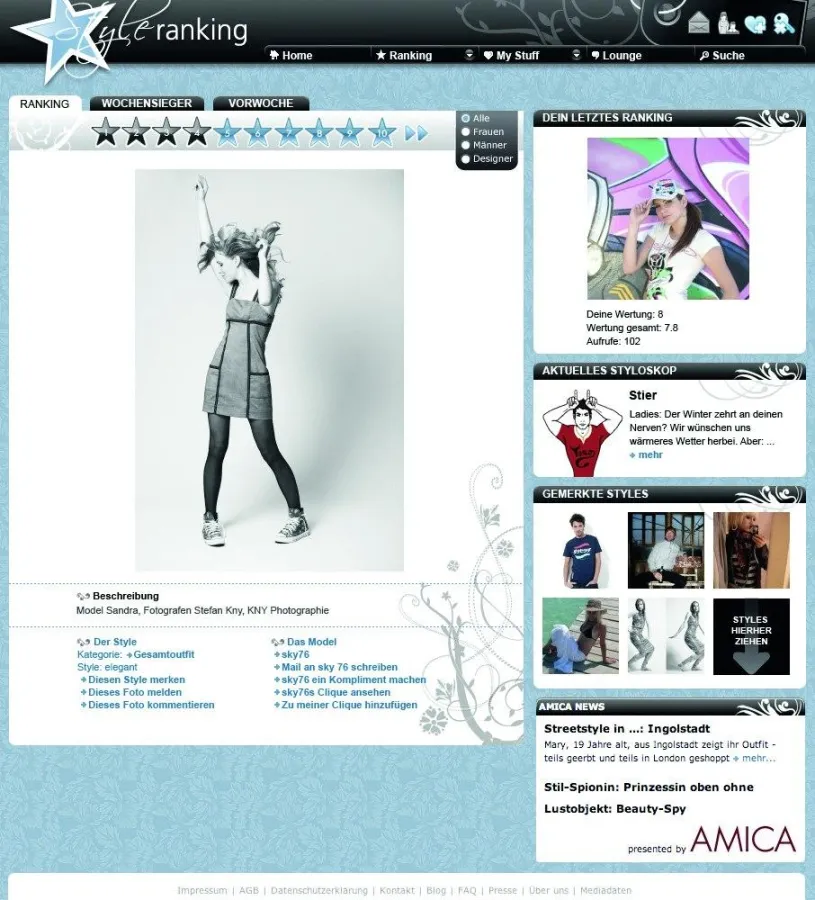 Screen styleranking und AMICA Online