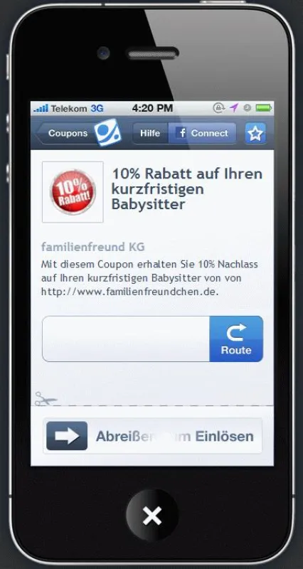 mobile Coupons vom familienfreund