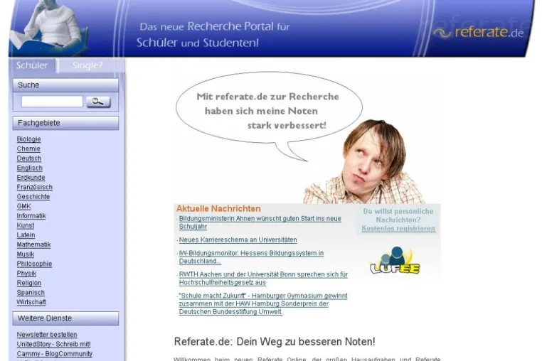 Bild: Referate im Internet
