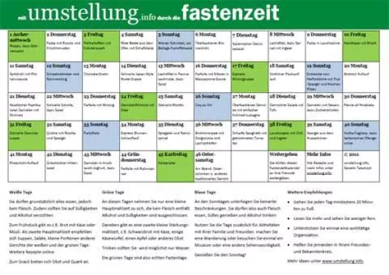 Bild: Mit umstellung.info durch die Fastenzeit