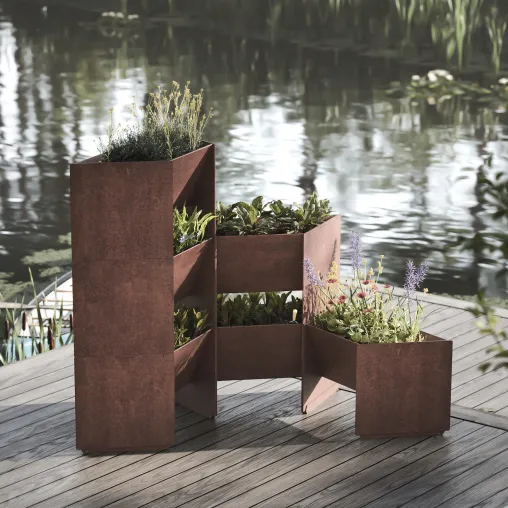 Bild: stapelbeet ® : Das modulare, stapelbare Hochbeet aus Cortenstahl. Vertical Gardening, Sichtschutz, Bienenweide