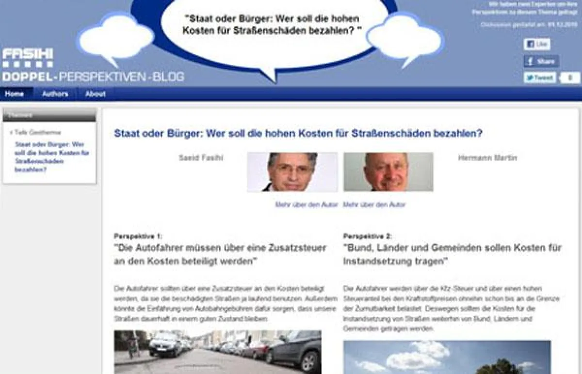 Screenshot des neuen Doppelblog-Moduls.