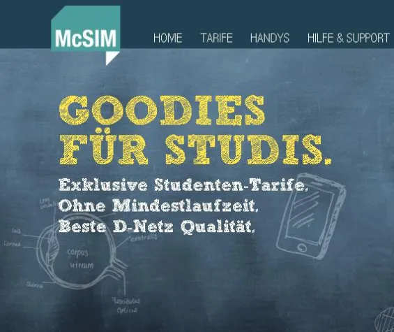 Bild: McSIM wird erster Mobilfunkanbieter speziell für Studenten