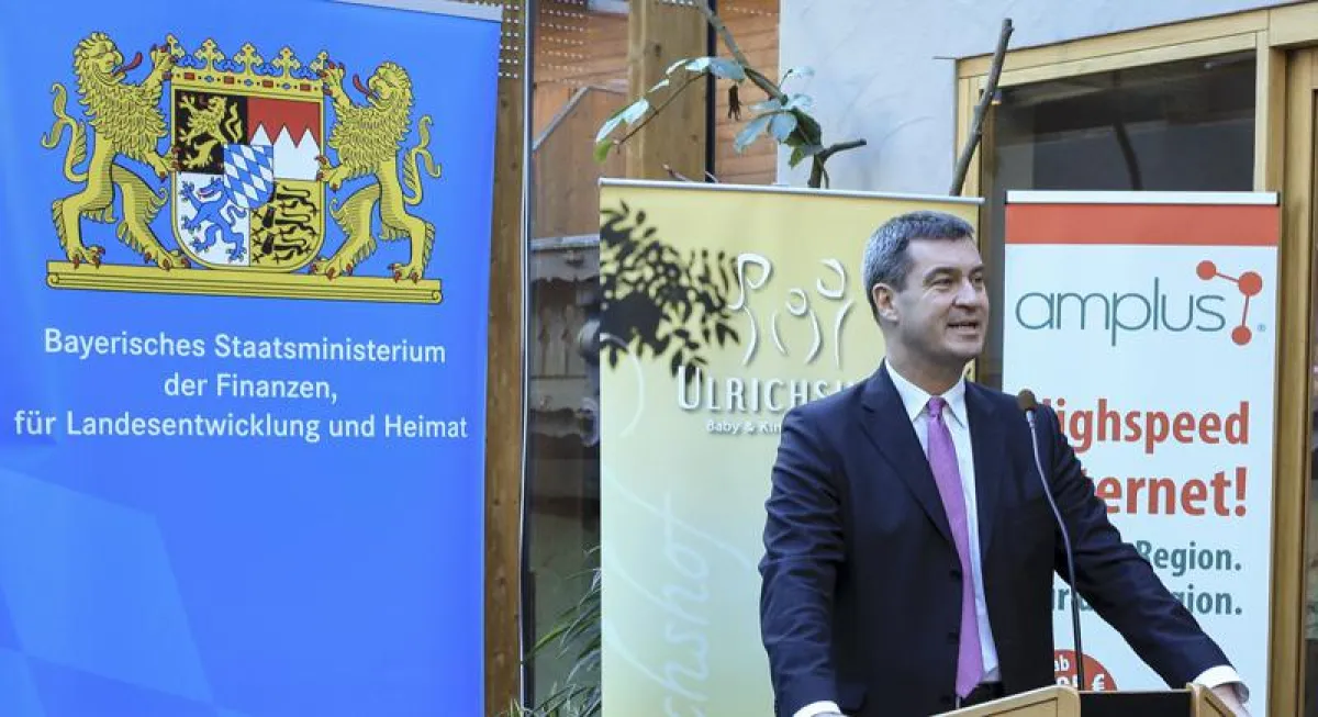 Dr. Markus Söder eröffnet das amplus Breitbandnetz in Rimbach