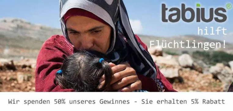 Bild: Tabius.de spendet 50 % des Gewinnes – Käufer erhalten 5 % Rabatt