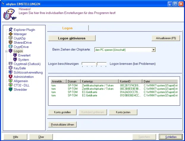 Bild: abylon LOGON: Sichern Sie Ihren Rechner mit der EC-Karte