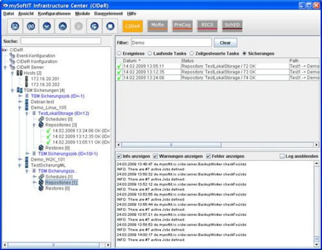 Infrastructure Center (IC): Alle IC-Module werden zentral über ein Interface verwaltet.