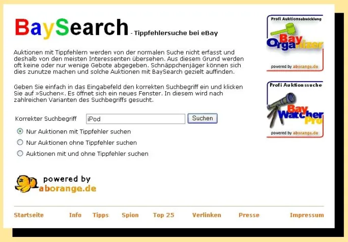 Bild: Profi-Tools für die eBay-Tippfehlersuche