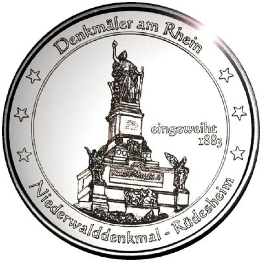 Vor 125 Jahren eingeweiht, das Niederwalddenkmal als Medaille
