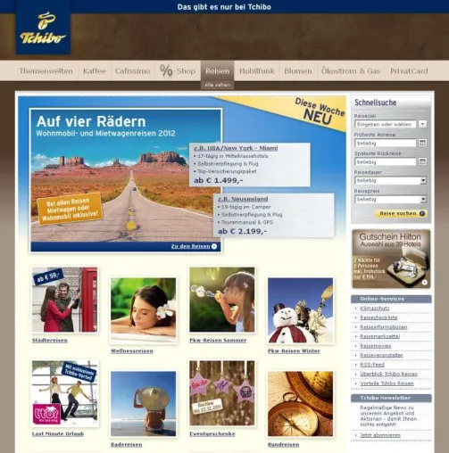 Bild: Urlaub auf Knopfdruck: Neues CMS für Reise-Reseller Tchibo