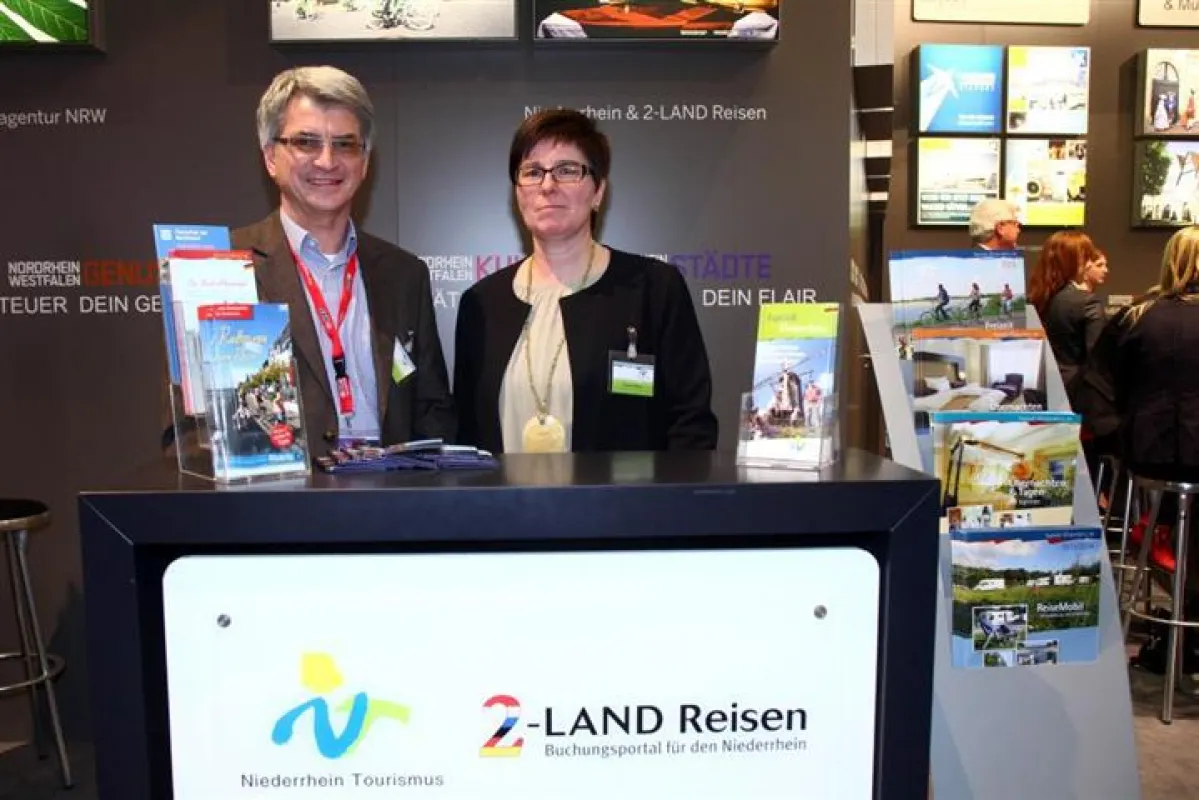 Das Team von Niederrhein Tourismus am NRW-Stand