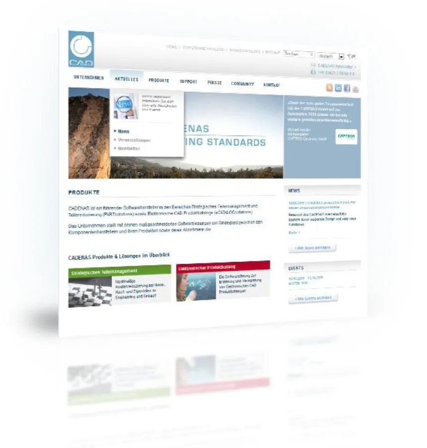 Die CADENAS GmbH präsentiert ihre neue Unternehmenswebseite www.cadenas.de.