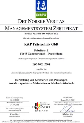 Bild: K + P CNC Frästechnik GbR: Erfolgreiche Zertifizierung