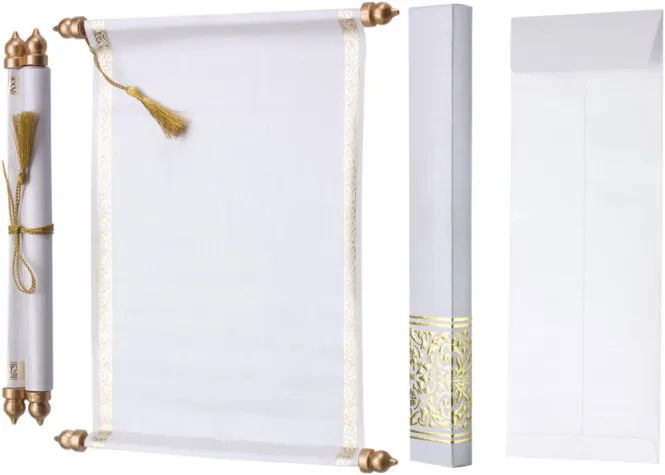 Bild: Do-it-yourself Schriftrollen als Hochzeitseinladungen