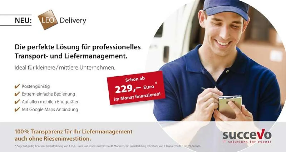 Screenshot von LEO Delivery (Foto: succevo GmbH, frei zur Veröffentlichung bei Namensnennung)