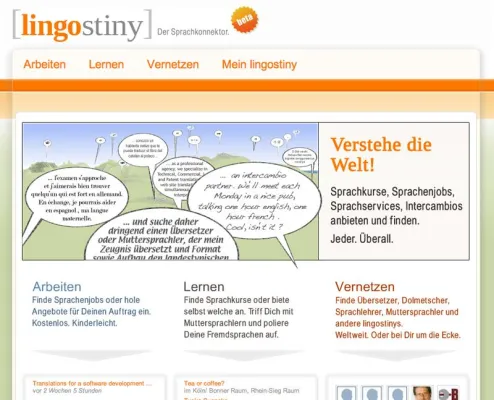 Bild: lingostiny – Der Sprachkonnektor - Offizieller Start des freien Ausschreibungsportals für Fremdsprachendienste