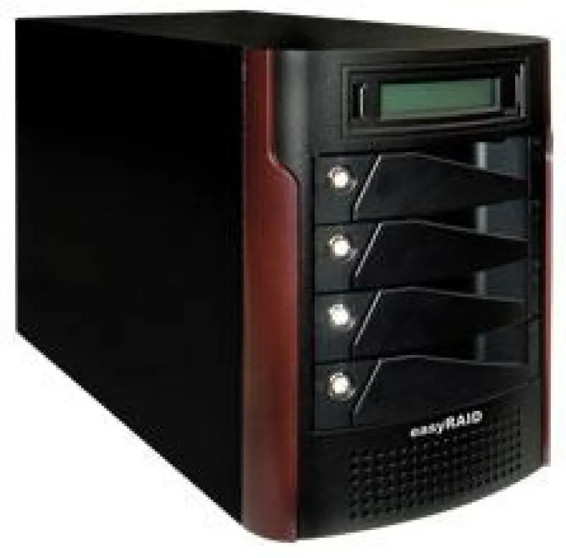 easyRAID S4-ESTT mit 4 Laufwerkseinschüben und LCD Panel