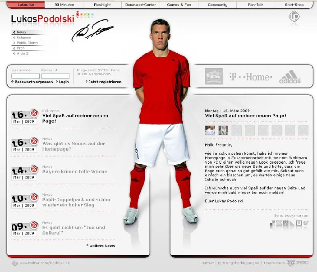 Die offizielle Homepage im neuen Gewand: Lukas-Podolski.com