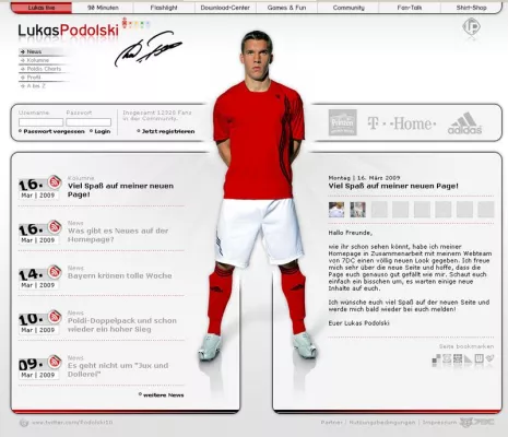 Bild: Podolski stürmt mit neuer Homepage ins Netz