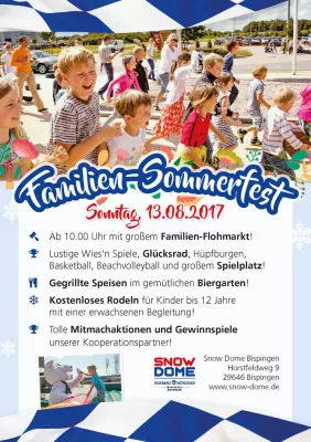 Großes Familien-Sommerfest am 13. August 2017 im Snow Dome Bispingen Bild: Großes Familien-Sommerfest am 13. August 2017 im Snow Dome Bispingen