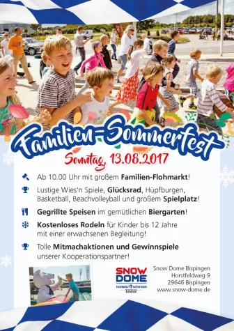Großes Familien-Sommerfest am 13. August 2017 im Snow Dome Bispingen Bild: Großes Familien-Sommerfest am 13. August 2017 im Snow Dome Bispingen