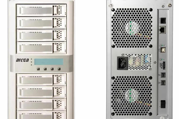 Bild: starline liefert 16TB Areca RAID-System mit FireWire 800, eSATA, iSCSI/AoE* und USB 2.0 Anschlüssen aus.