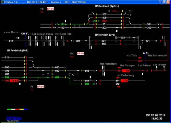 Bild: ÖBB-Stellwerkssimulation von ESTWsim und ESTWonline