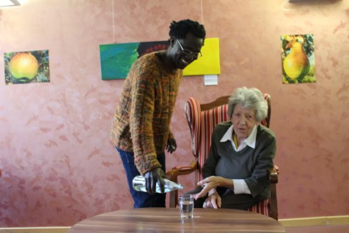 Boukary Barry im Seniorenzentrum der Zieglerschen