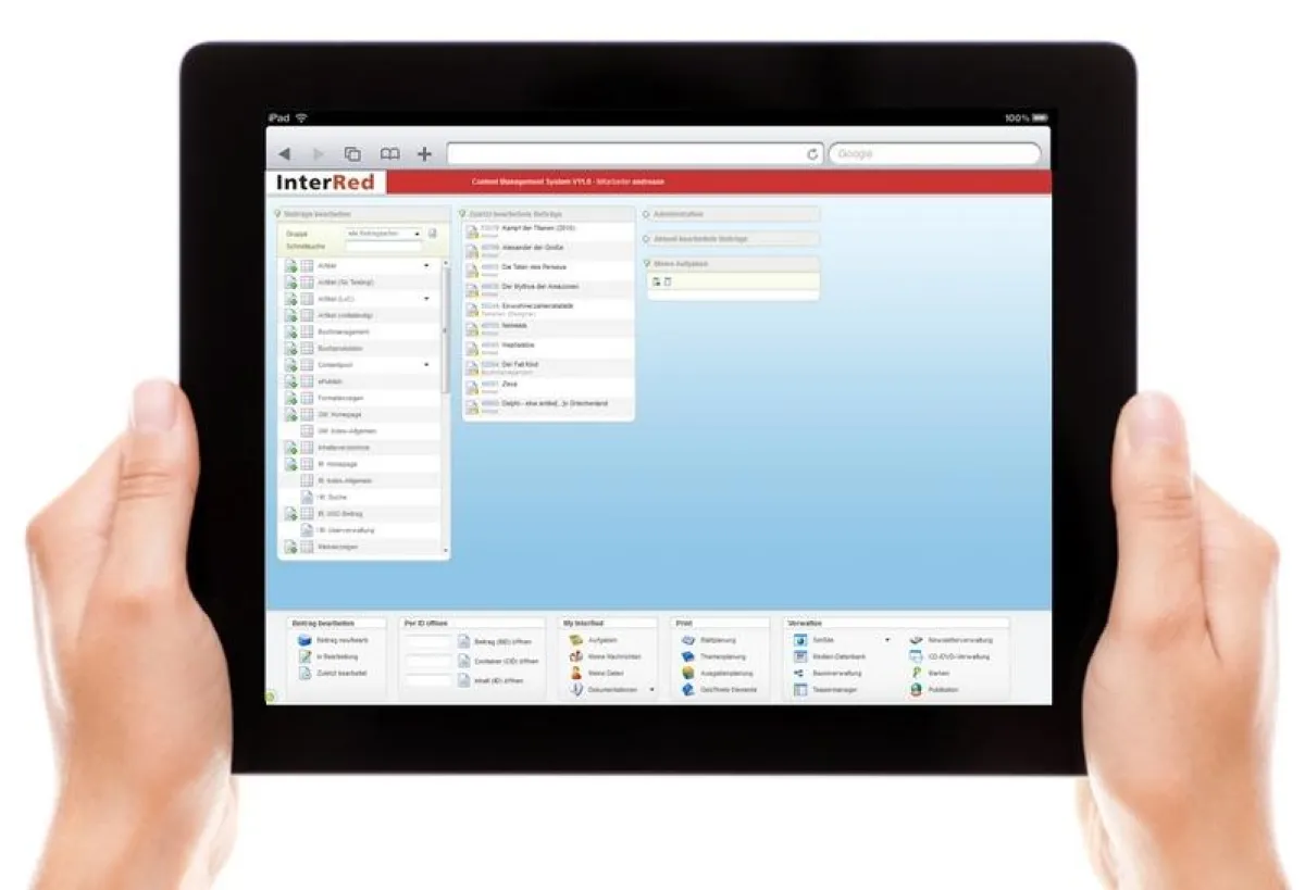 Konzeptgrafik: InterRed-Nutzung auf dem iPad