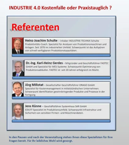 Bild: INDUSTRIE 4.0 Kostenfalle oder Praxistauglich? Infotag 7.7.2015 in Attendorn
