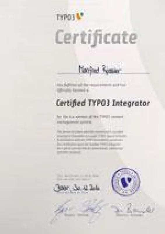 TYPO3 Zertifikat