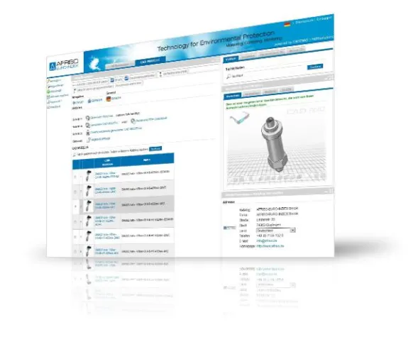 Bild: AFRISO präsentiert auf der ACHEMA 2012 sein neues 3D CAD Downloadportal von CADENAS