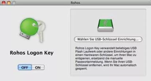 Bild: Rohos Logon Key für Mac OS X